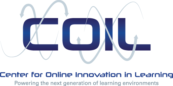 COIL In all caps with Center for Online Innovation in Learning below, and Powering the next generation of learning environments below that