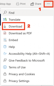 Screenshot of the file download process